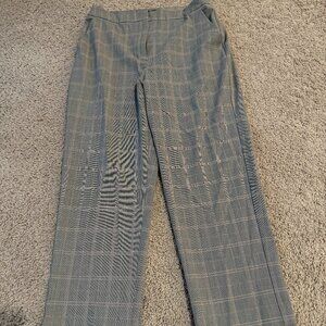 Express Editor Straight Ankle Super High Rise Pant Size 8S Gray and Pink